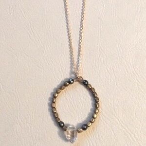 NEW Vanessa Mooney The Rumor Crystal Necklace in Gold
